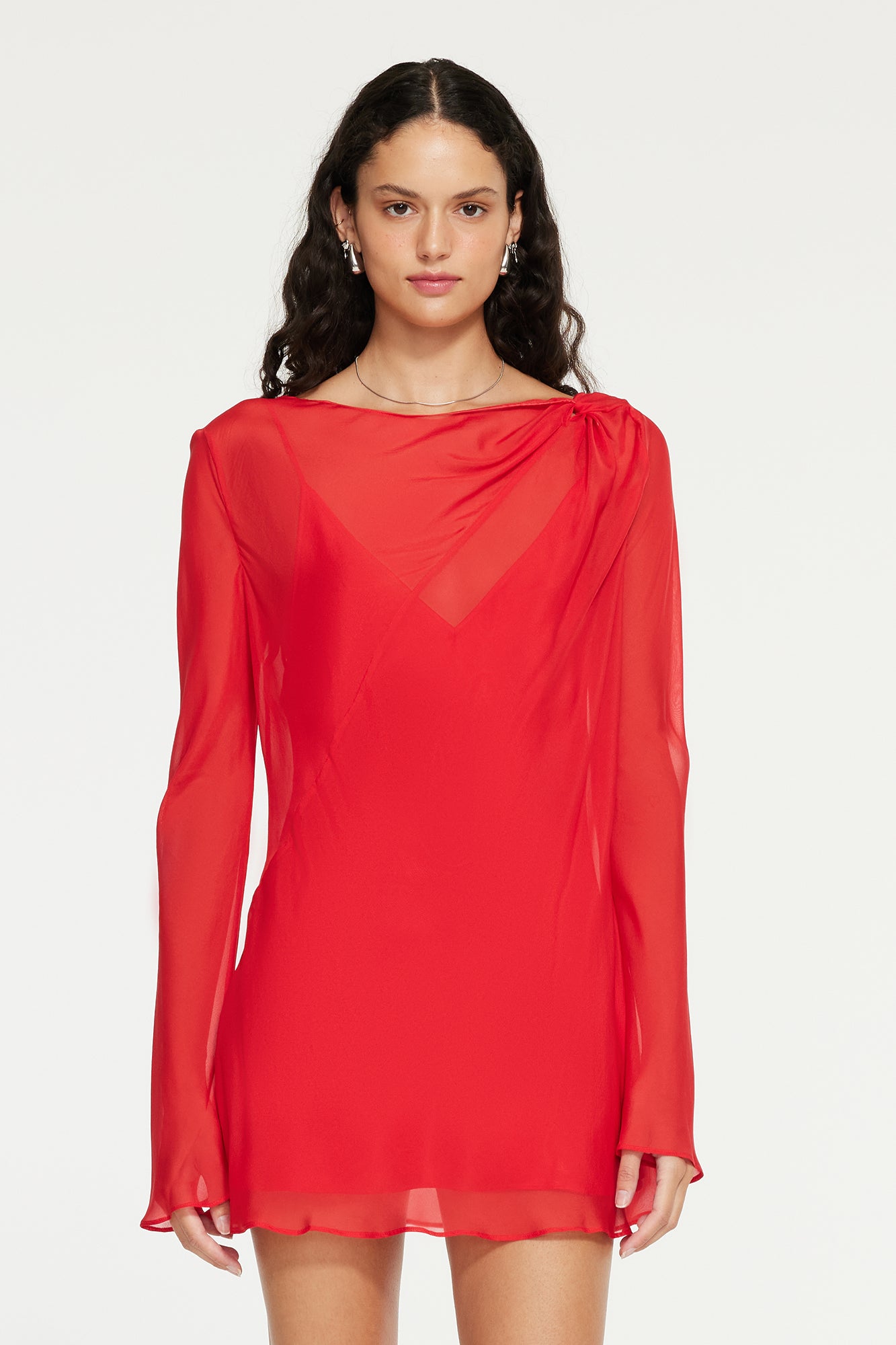 The Marcelle Mini Dress By GINIA In Red Chilli