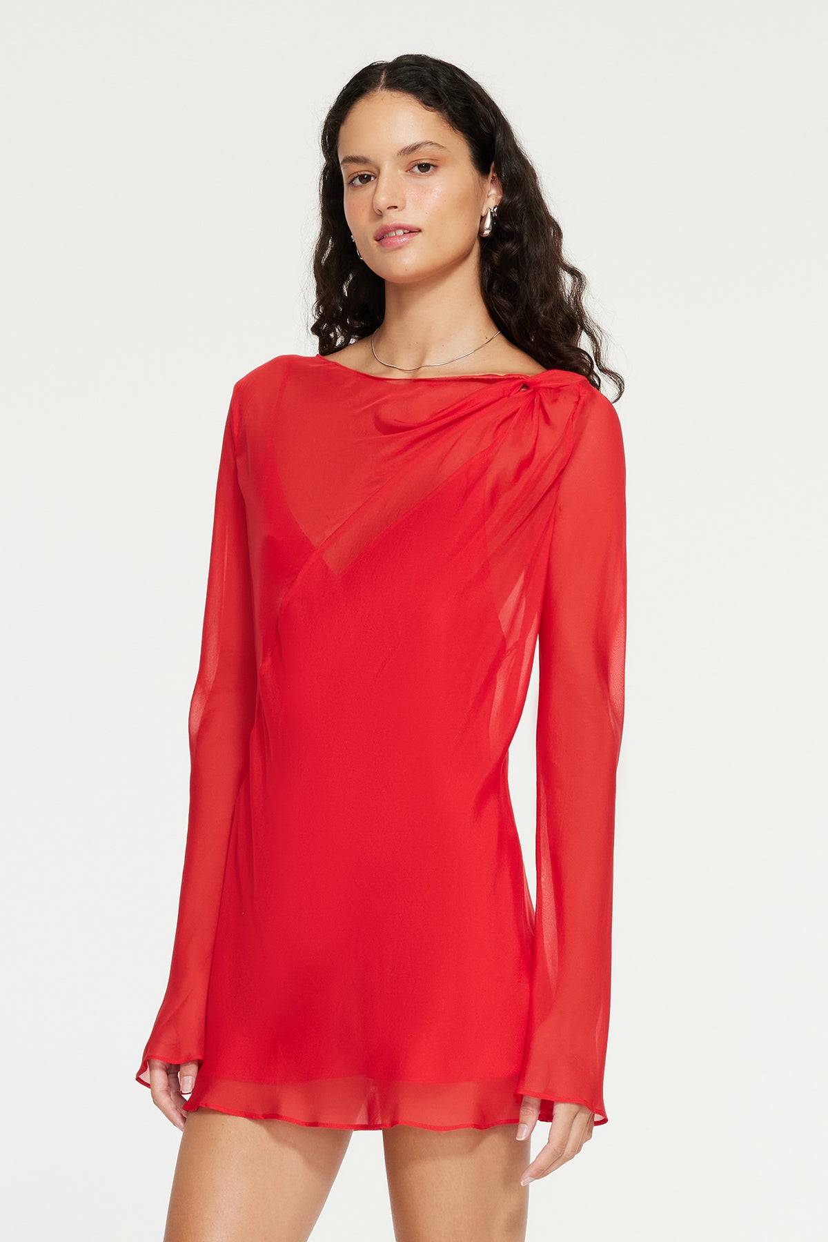 The Marcelle Mini Dress By GINIA In Red Chilli