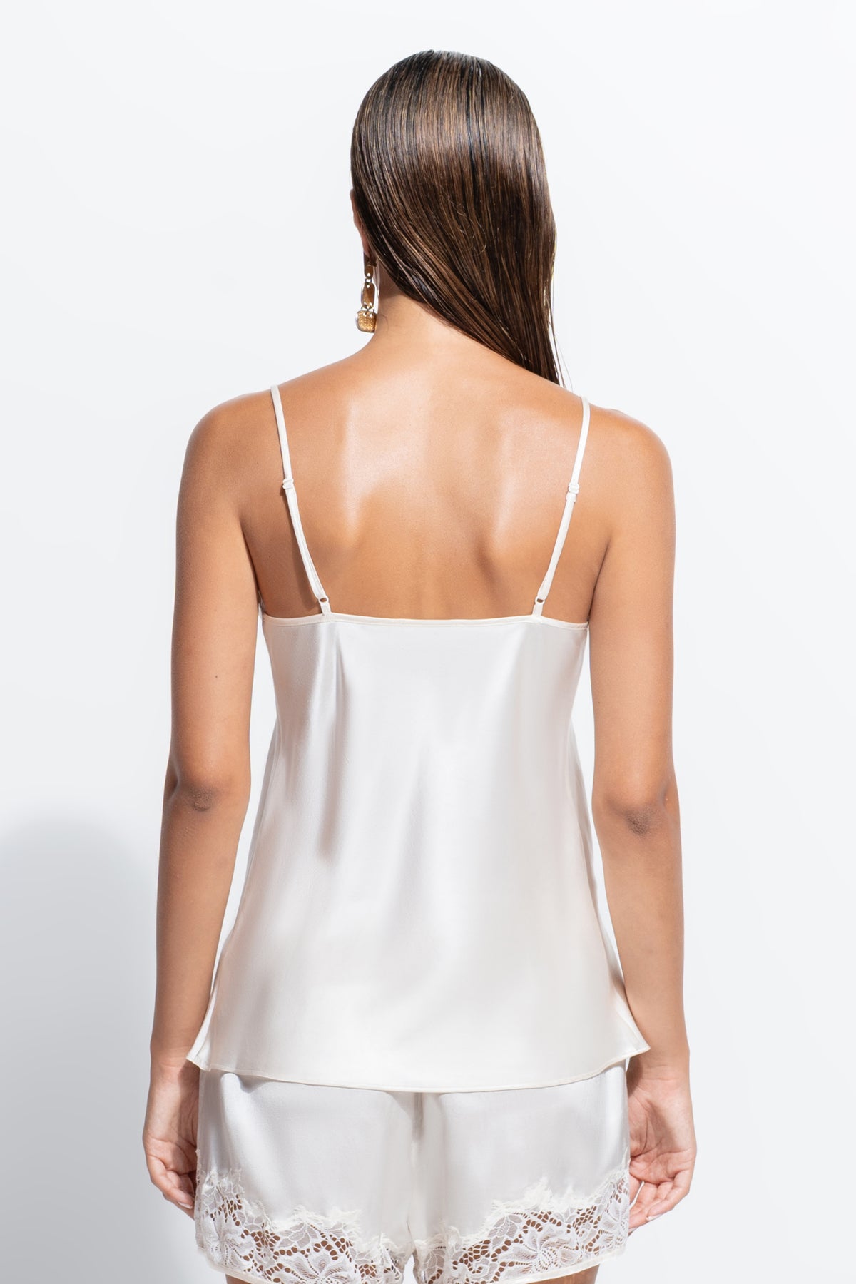 The Jezebel lace cami by Ginia in bone