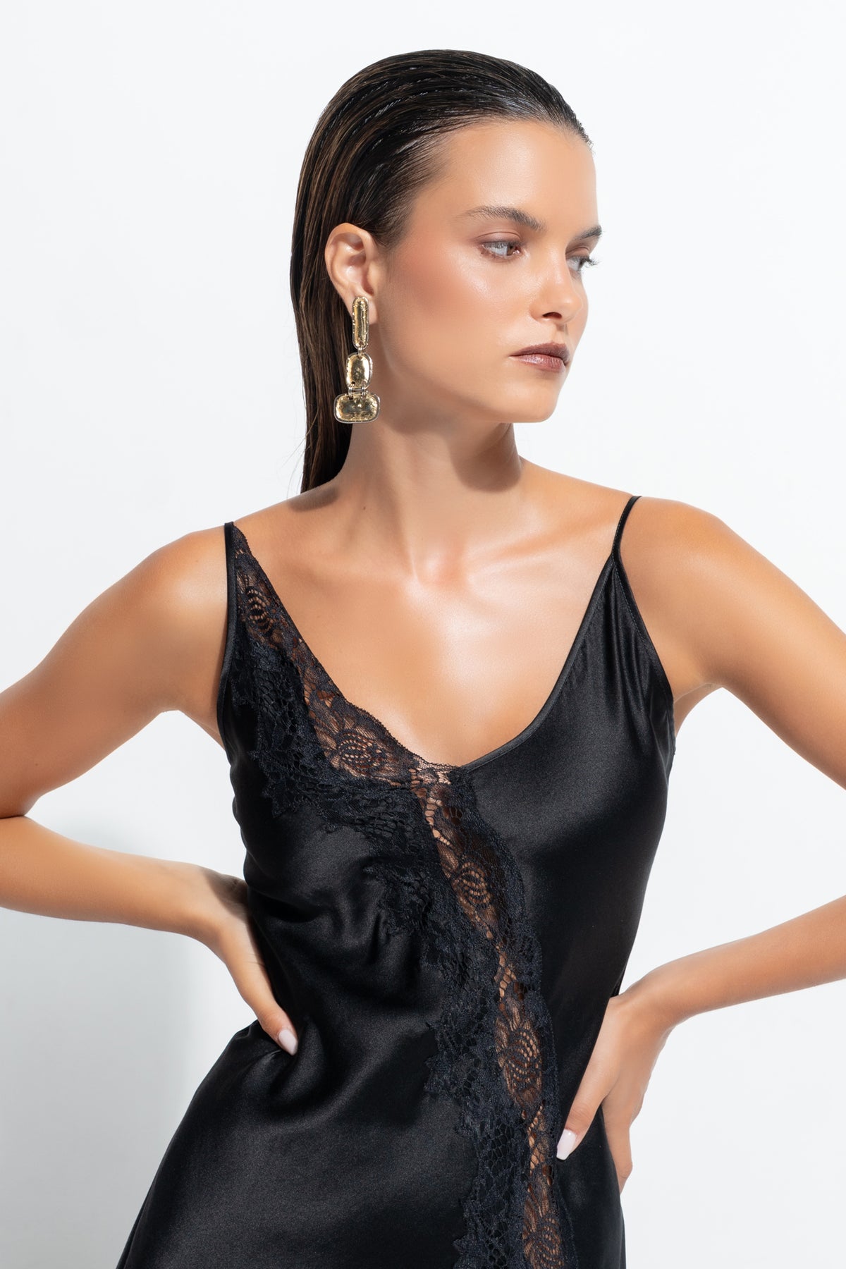 The Jezebel Chemise by Ginia in Black 