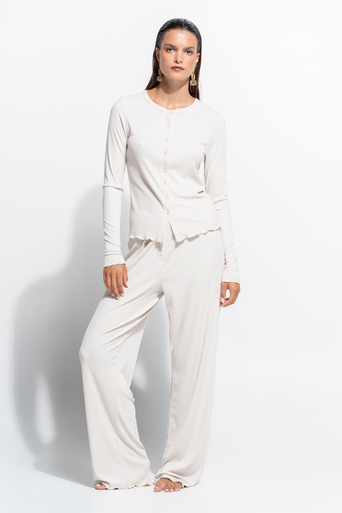 The Dream Pant By Ginia in Bone Rib