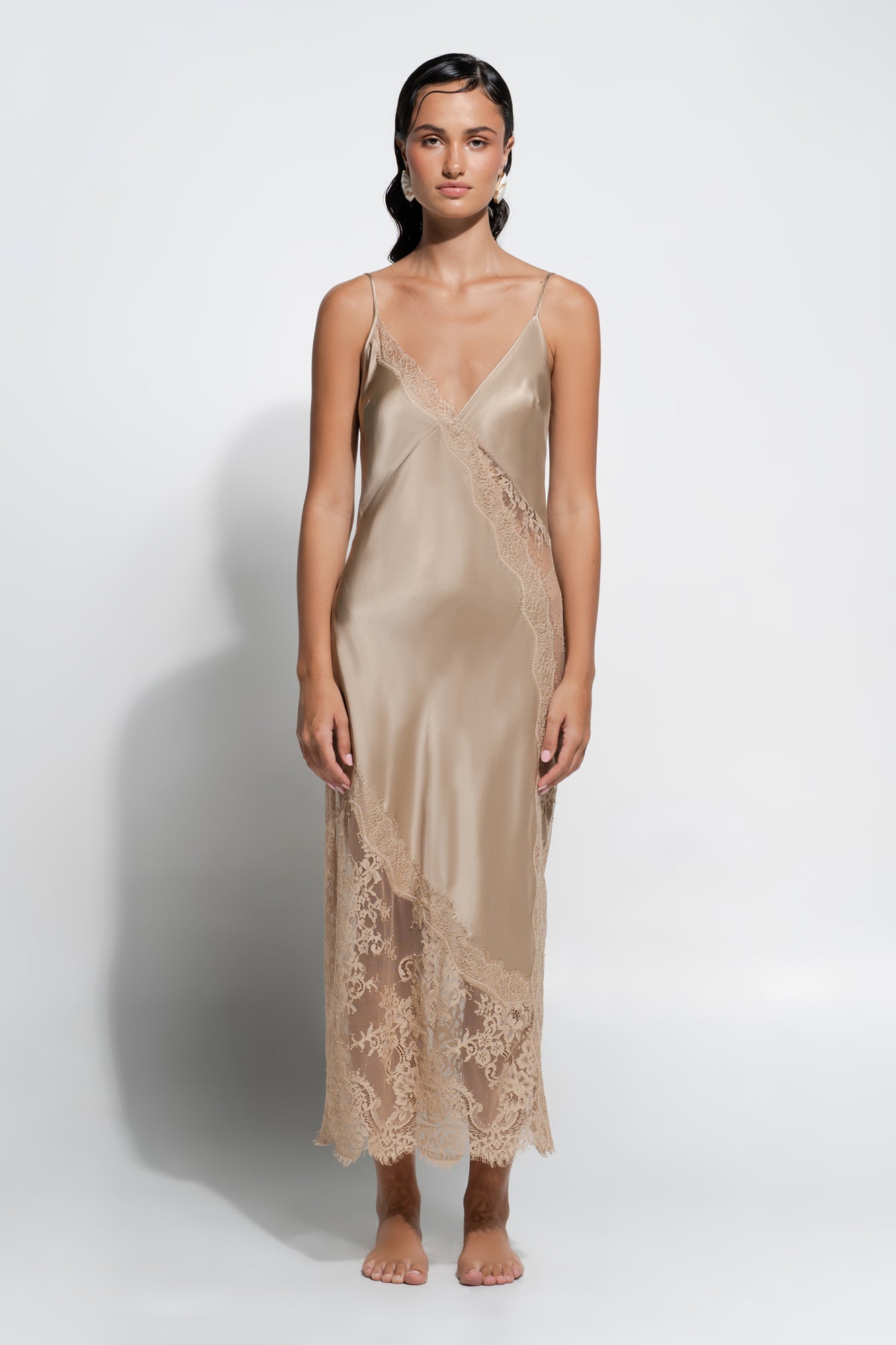 The Aurielle Slip By GINIA In Gilded Gold