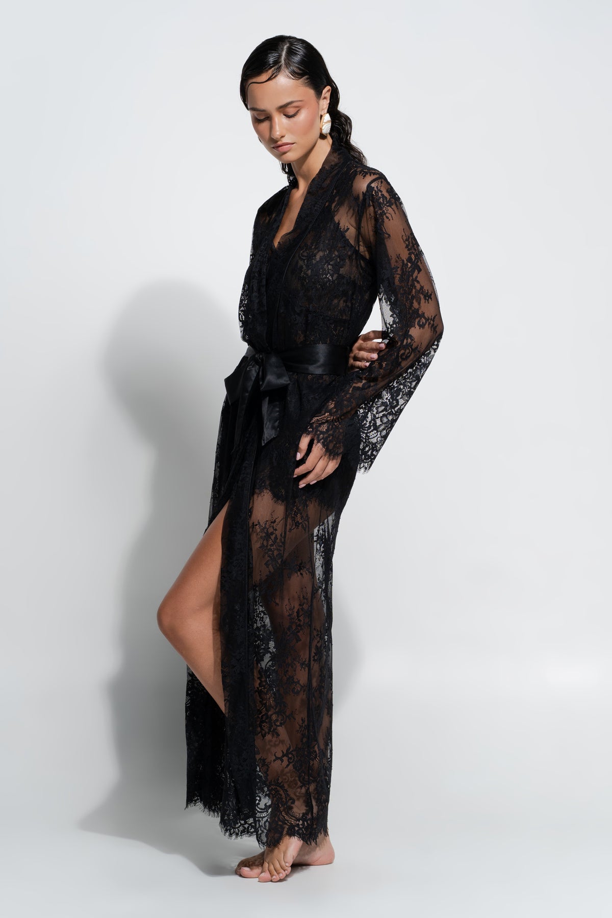 The Aurielle Robe By GINIA In Black