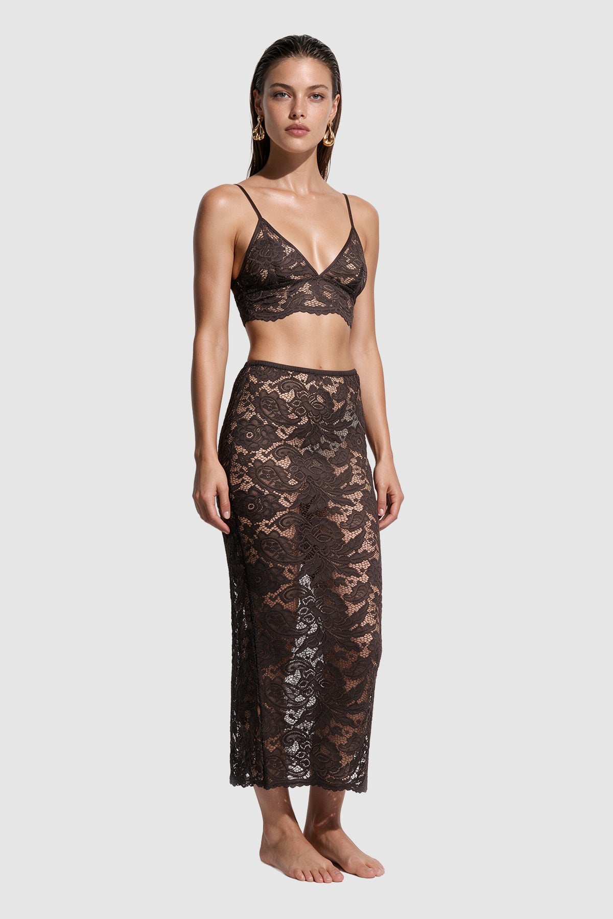 The Olivia Bralette by Ginia in Brown