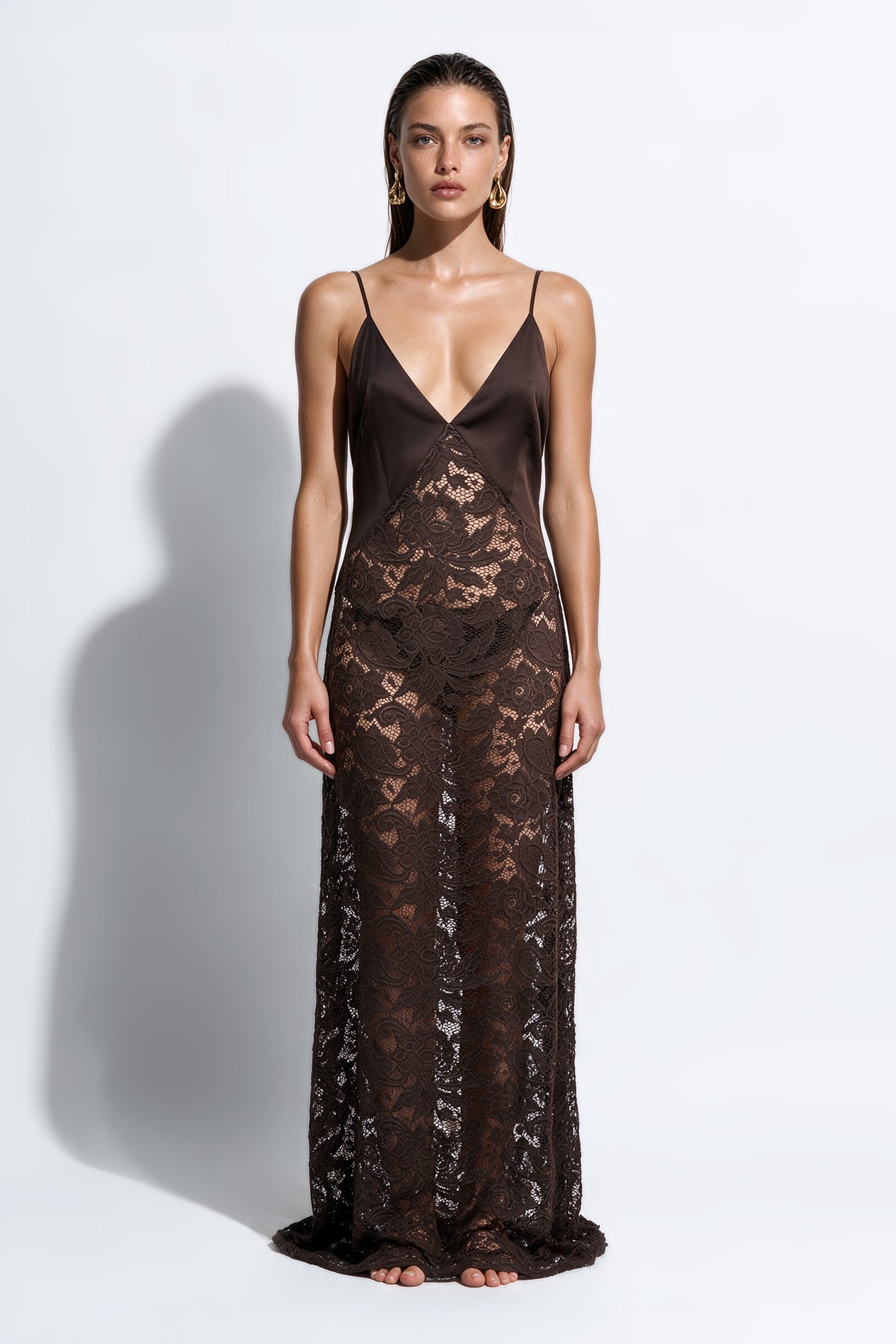 The Mila Maxi Dress by Ginia in Brown 