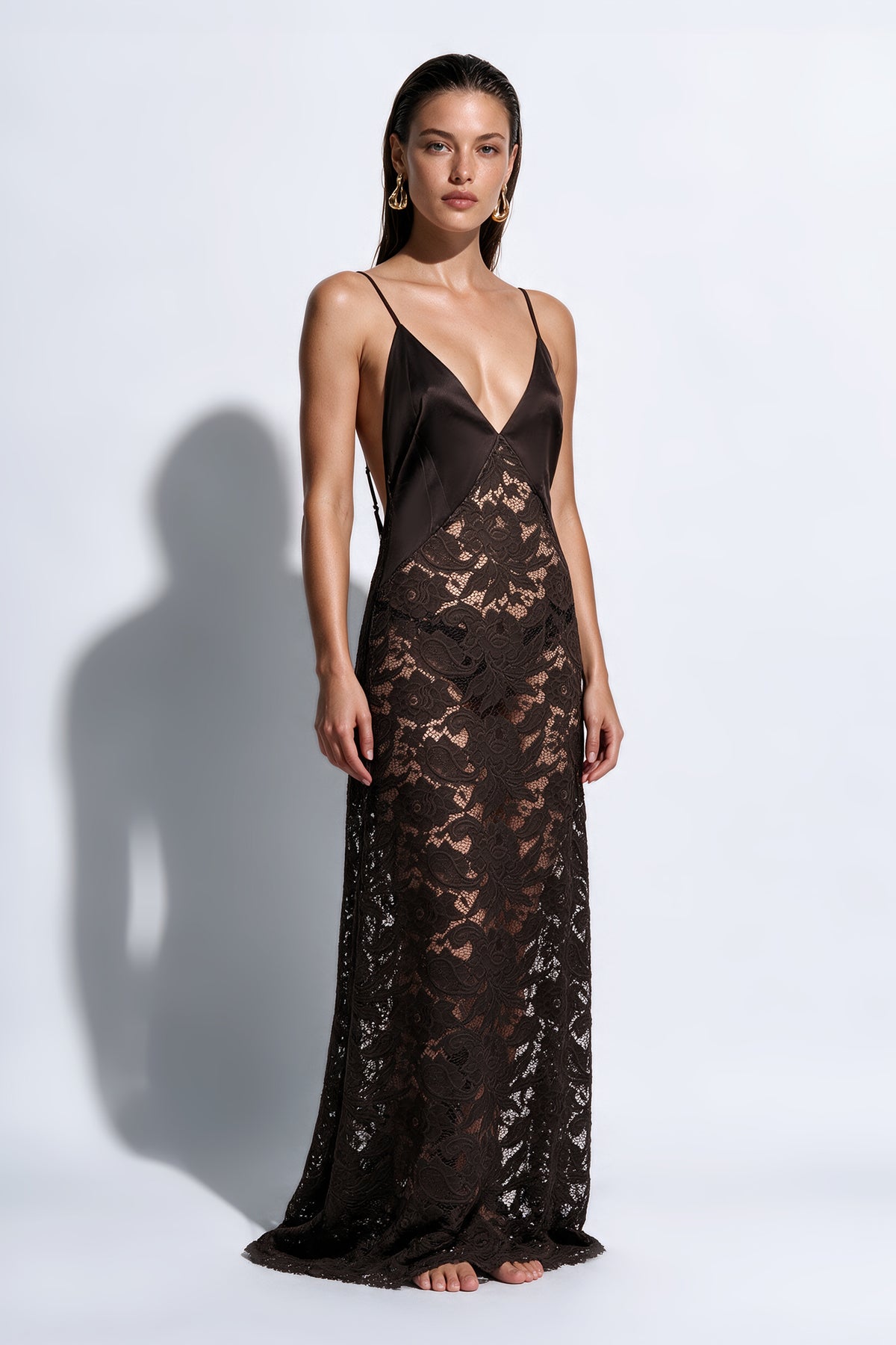 The Mila Maxi Dress by Ginia in Brown 