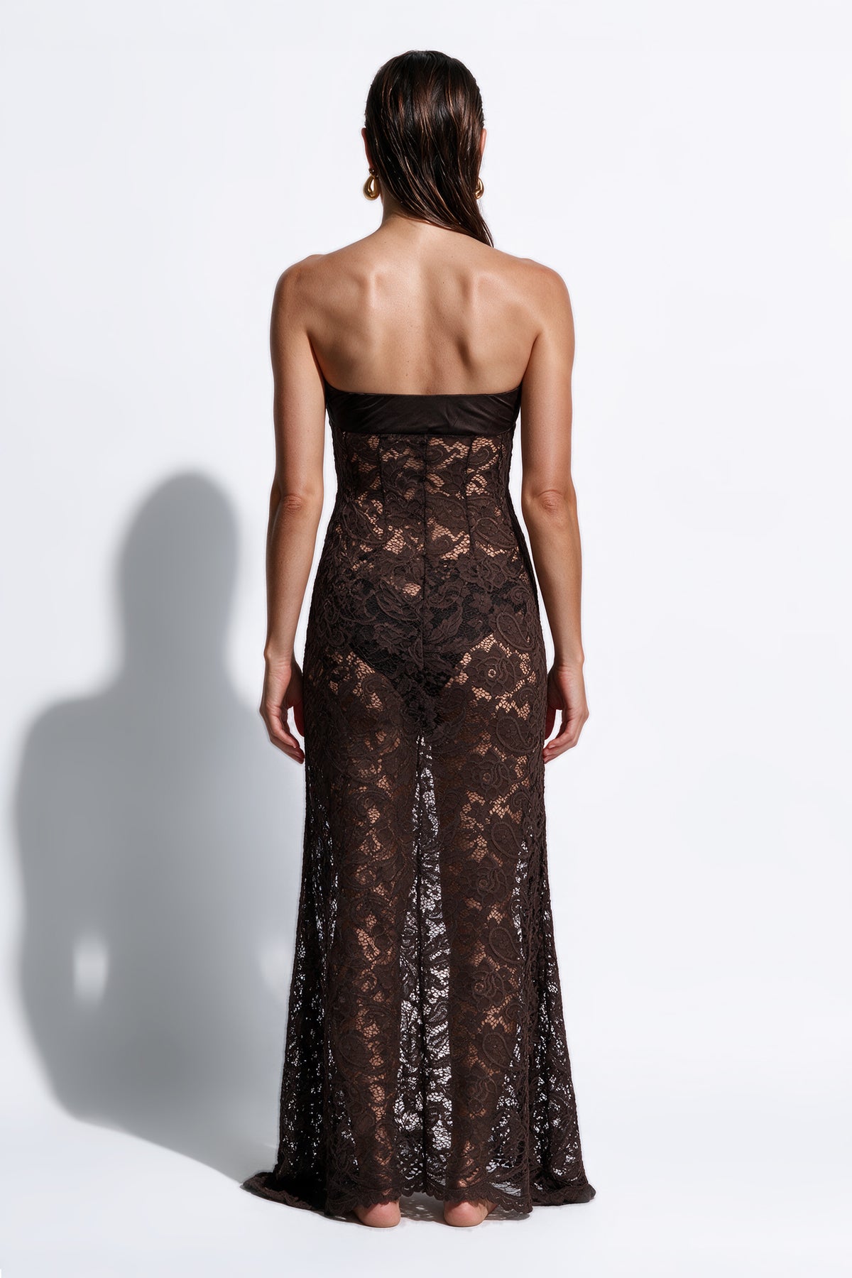 The Bella Bandeaux Dress by Ginia in Brown