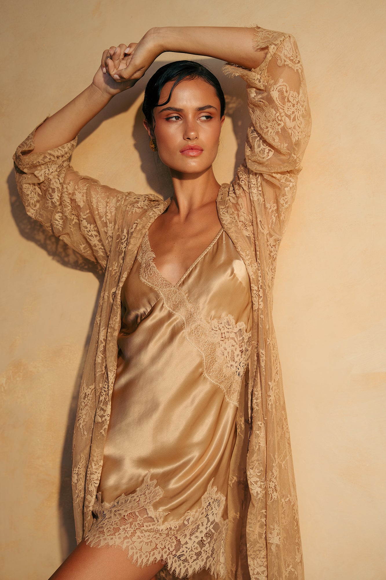 The Aurielle Chemise By GINIA In Gilded Gold