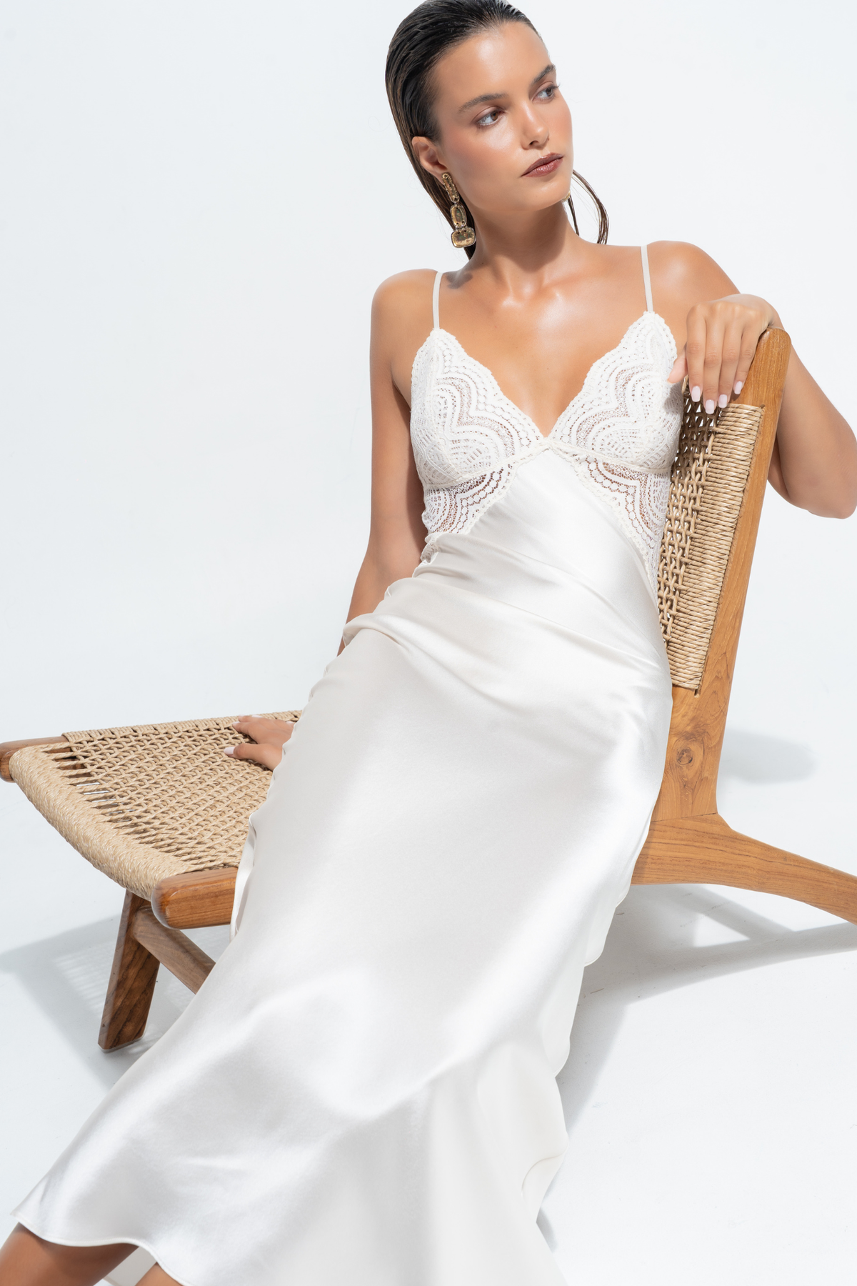 The Isabelle Slip by Ginia in Bone