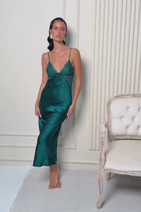 The Juliette Slip By GINIA In Emerald