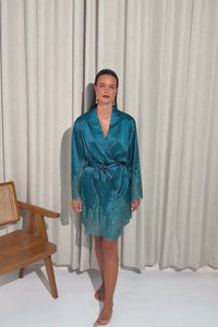The Bon Nuit Robe by Ginia in Teal