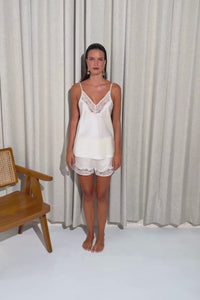 The Jezebel lace short by Ginia in bone