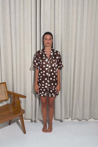 The Fine Finishes Short Pyjama by Ginia in Polka Dot Print