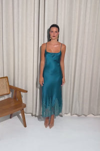 The Bon Nuit Slip by Ginia in Teal