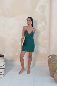 The Juliette Chemise By GINIA In Emerald