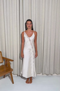 The Jezebel lace slip by Ginia in bone