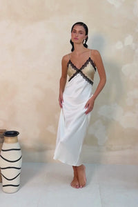 The Billie nSlip By GINIA In Gold/Cream
