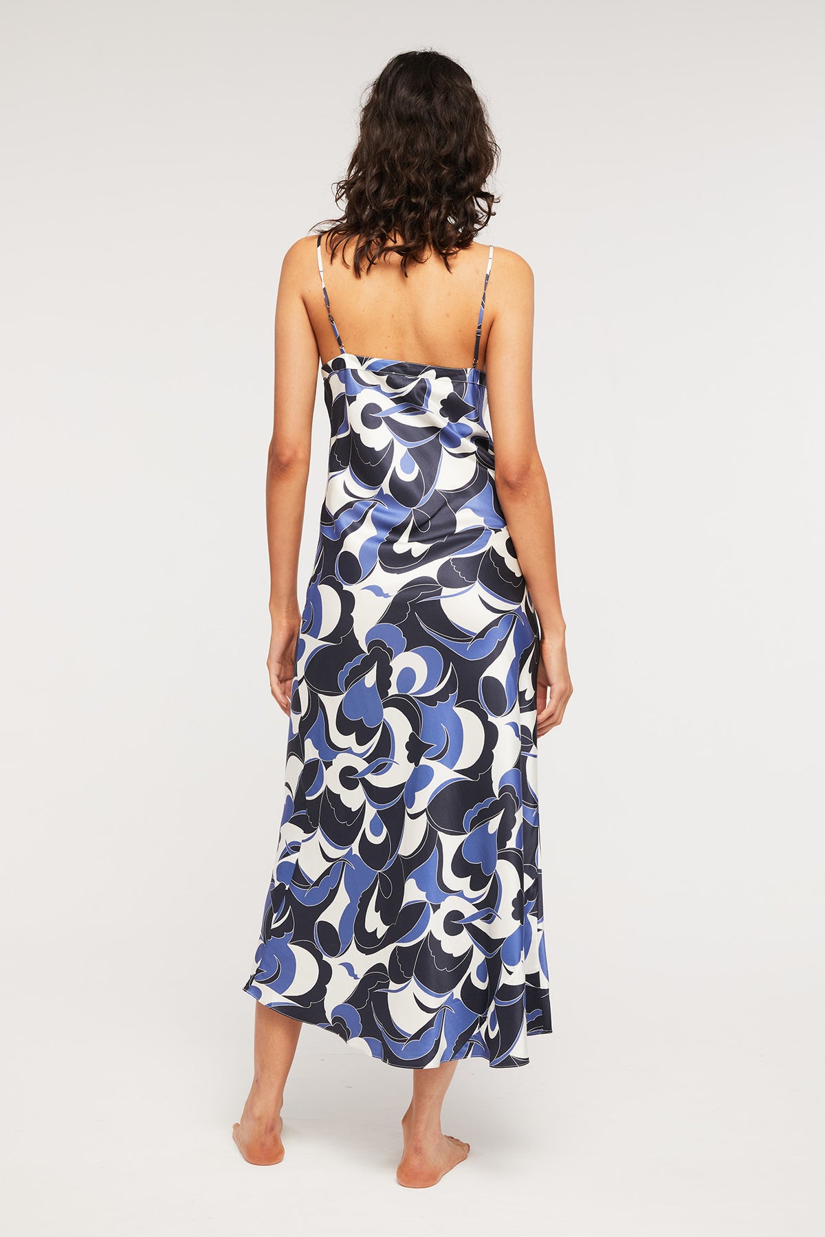 GINIA Silk Slip in Midnight Sky Print