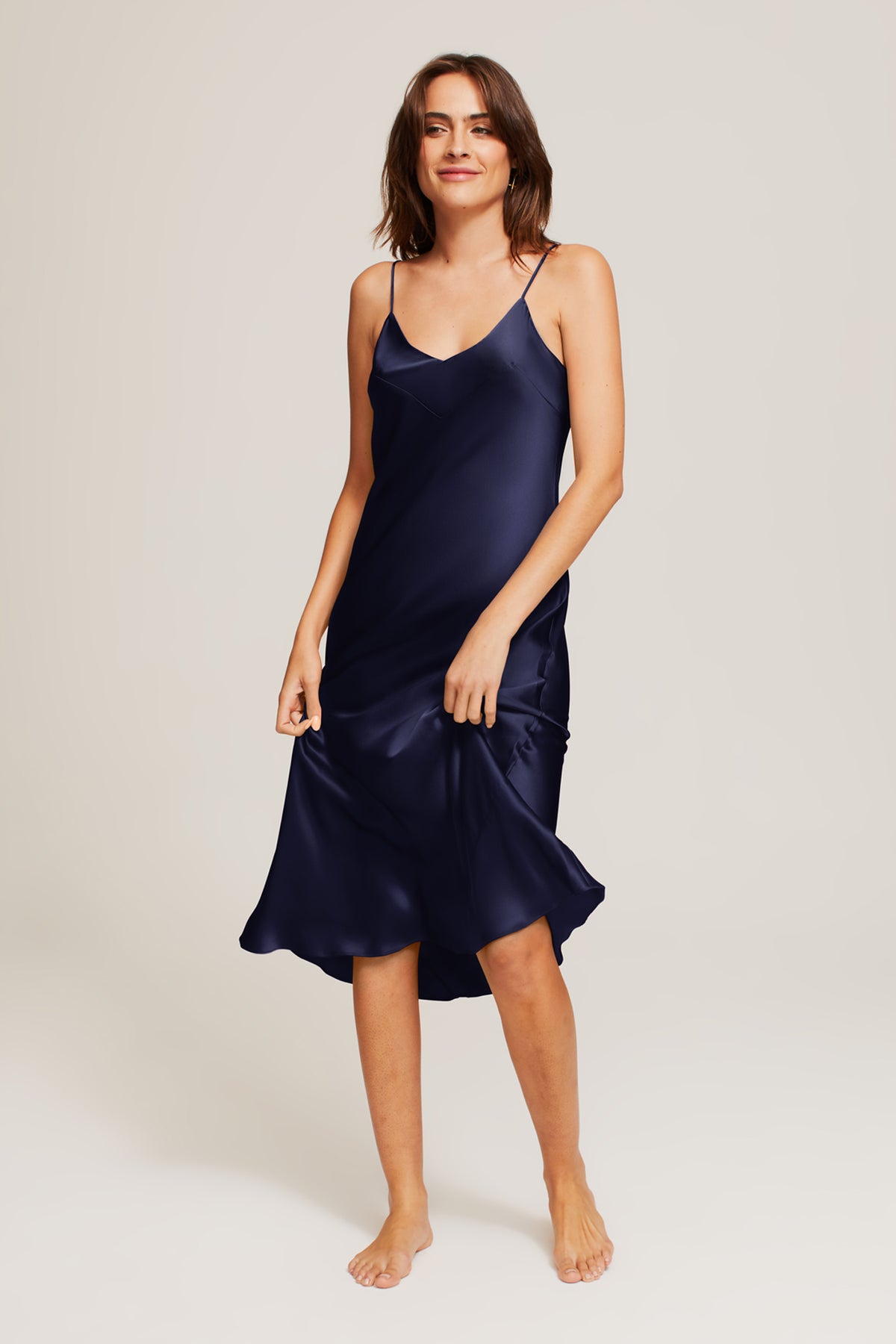 Silk Slip in Midnight - 100% Silk | GINIA