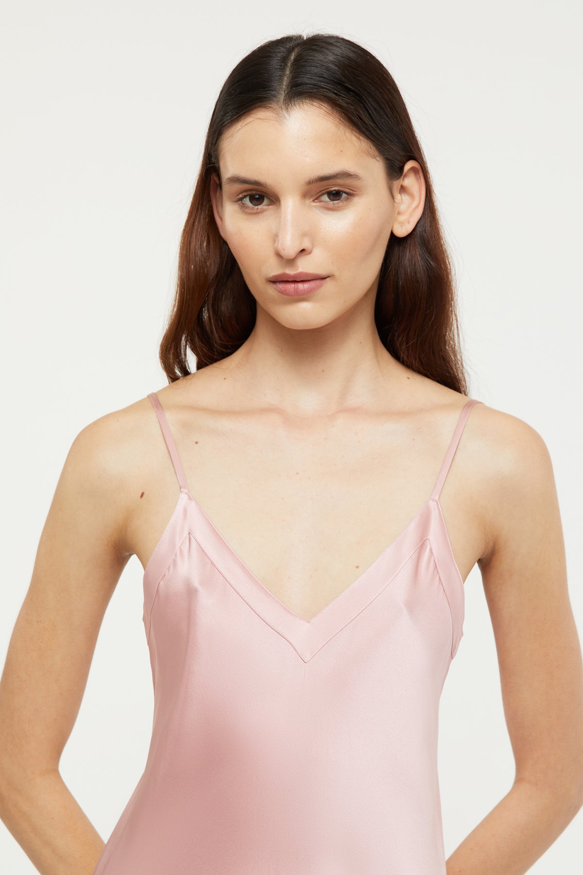 Silk Midi Slip in Bridal Rose - 100% Silk | GINIA