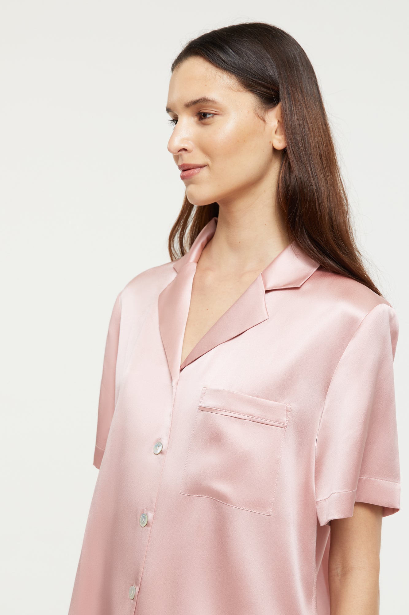 GINIA Fine Finishes Short Pyjama in Bridal Rose - 100% 19mm Silk Grade 6A