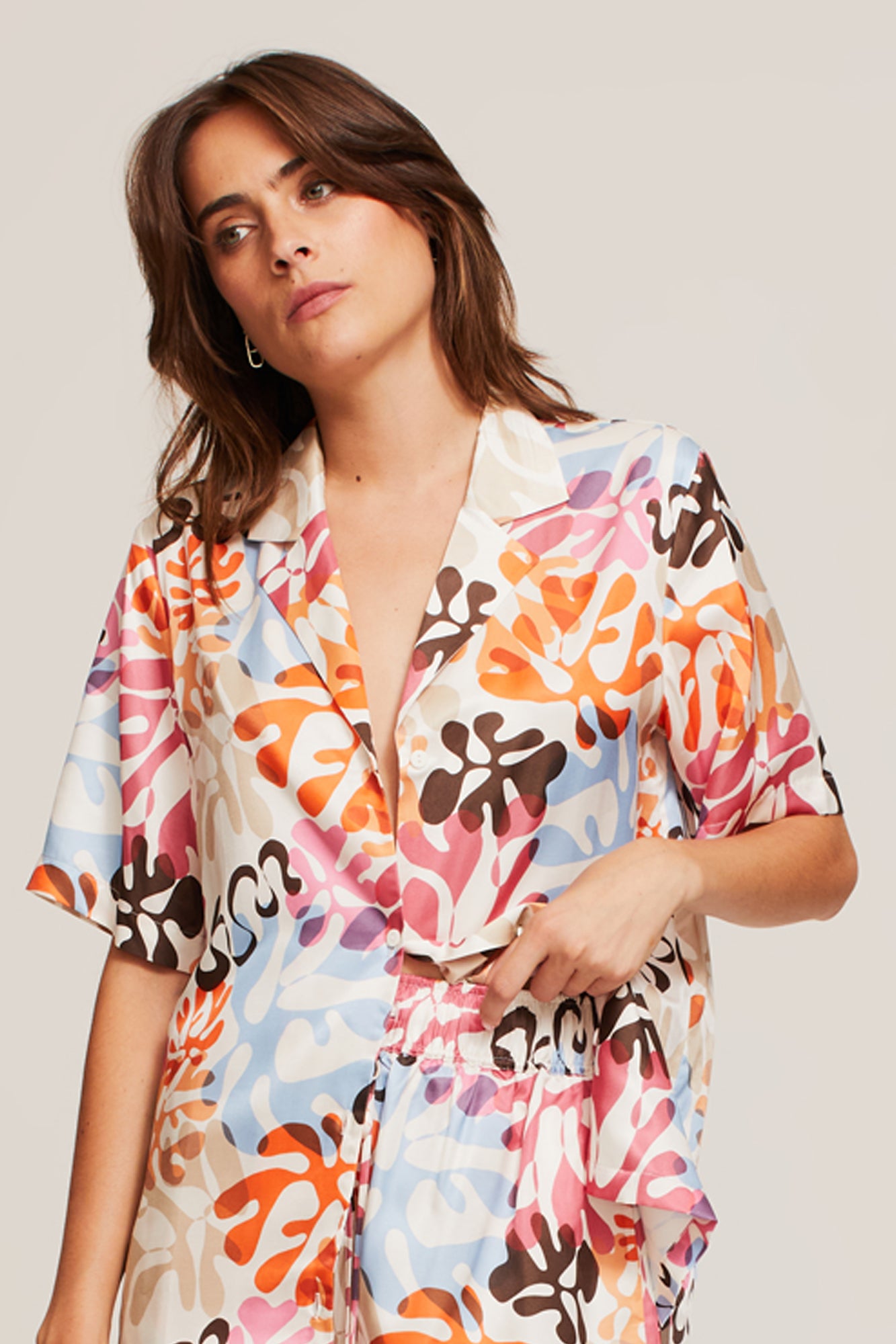 GINIA Henri Short Sleeve Shirt  in Vivre Print