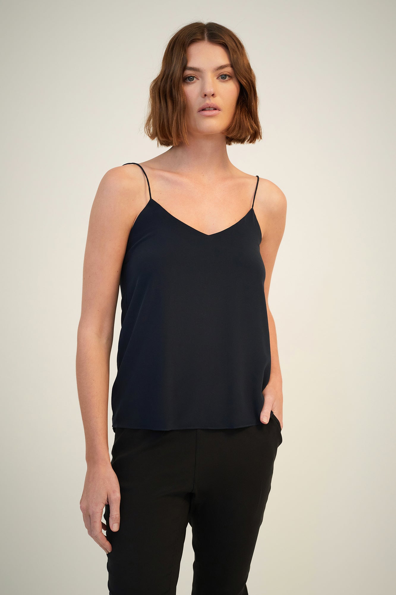 GINIA Silk Eva Cami French Navy