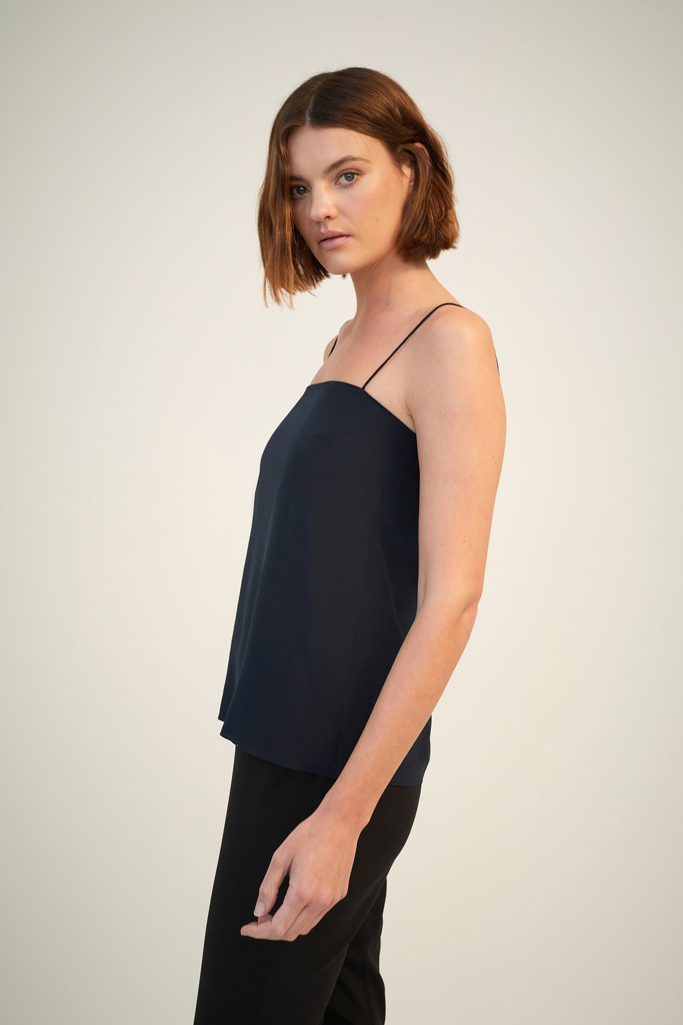 GINIA Silk Chloe Cami French Navy