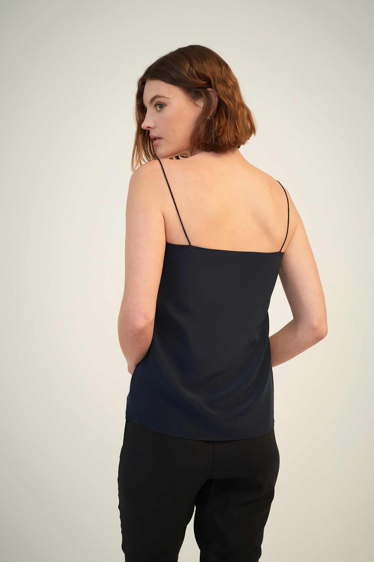GINIA Silk Chloe Cami French Navy