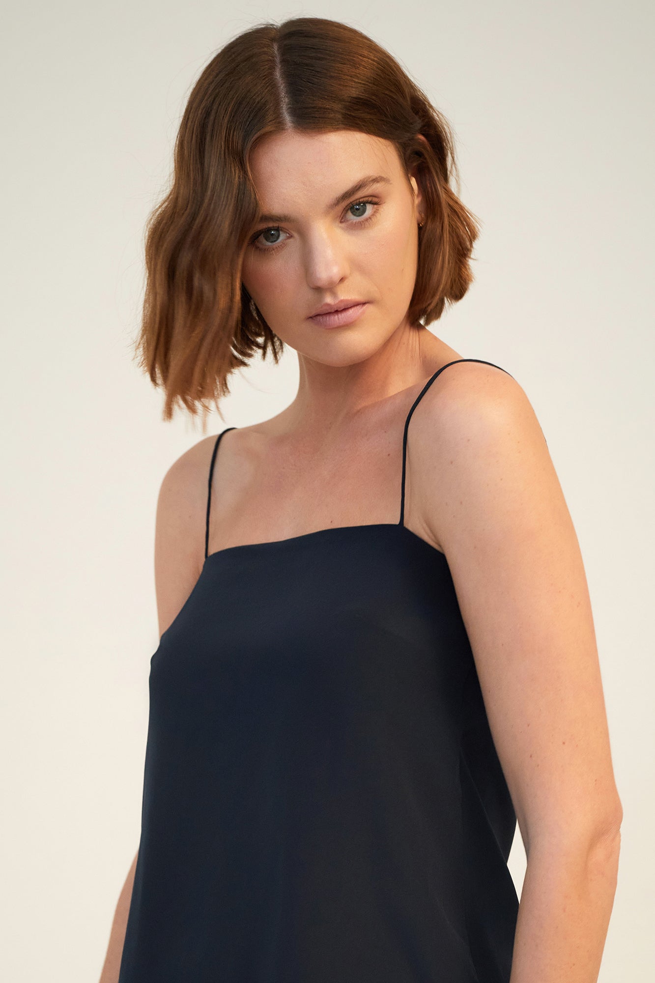 GINIA Silk Chloe Cami French Navy