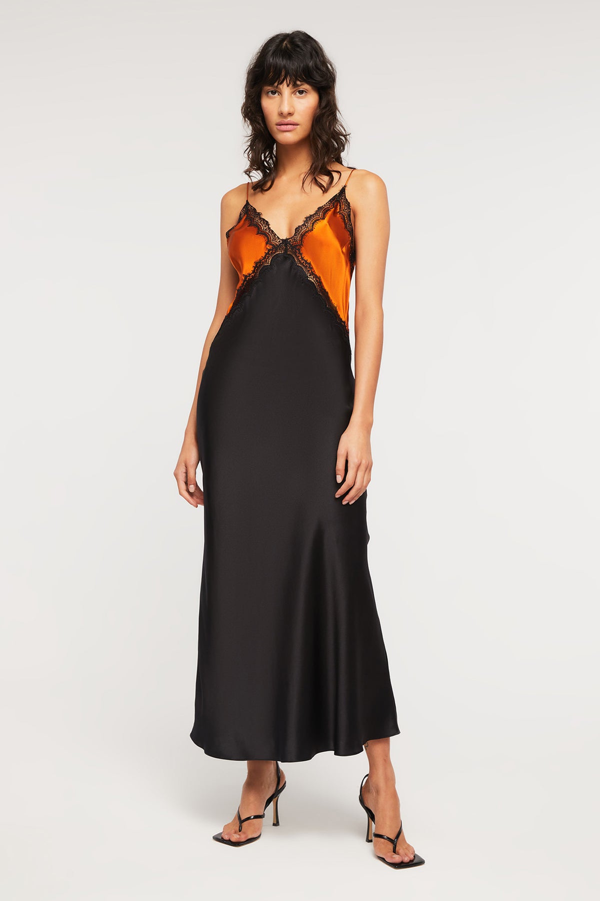 Sadie Dress in Sunset/Black - 100% Silk | GINIA