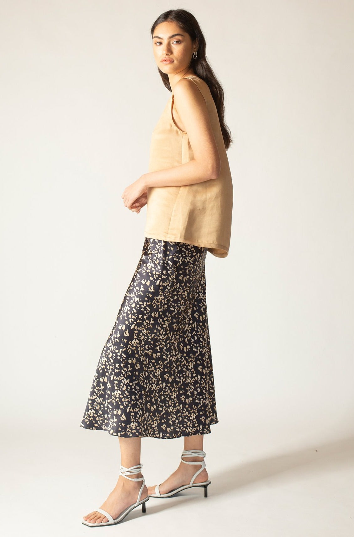 Ginia RTW,Stella Panthere Silk Skirt,Skirt