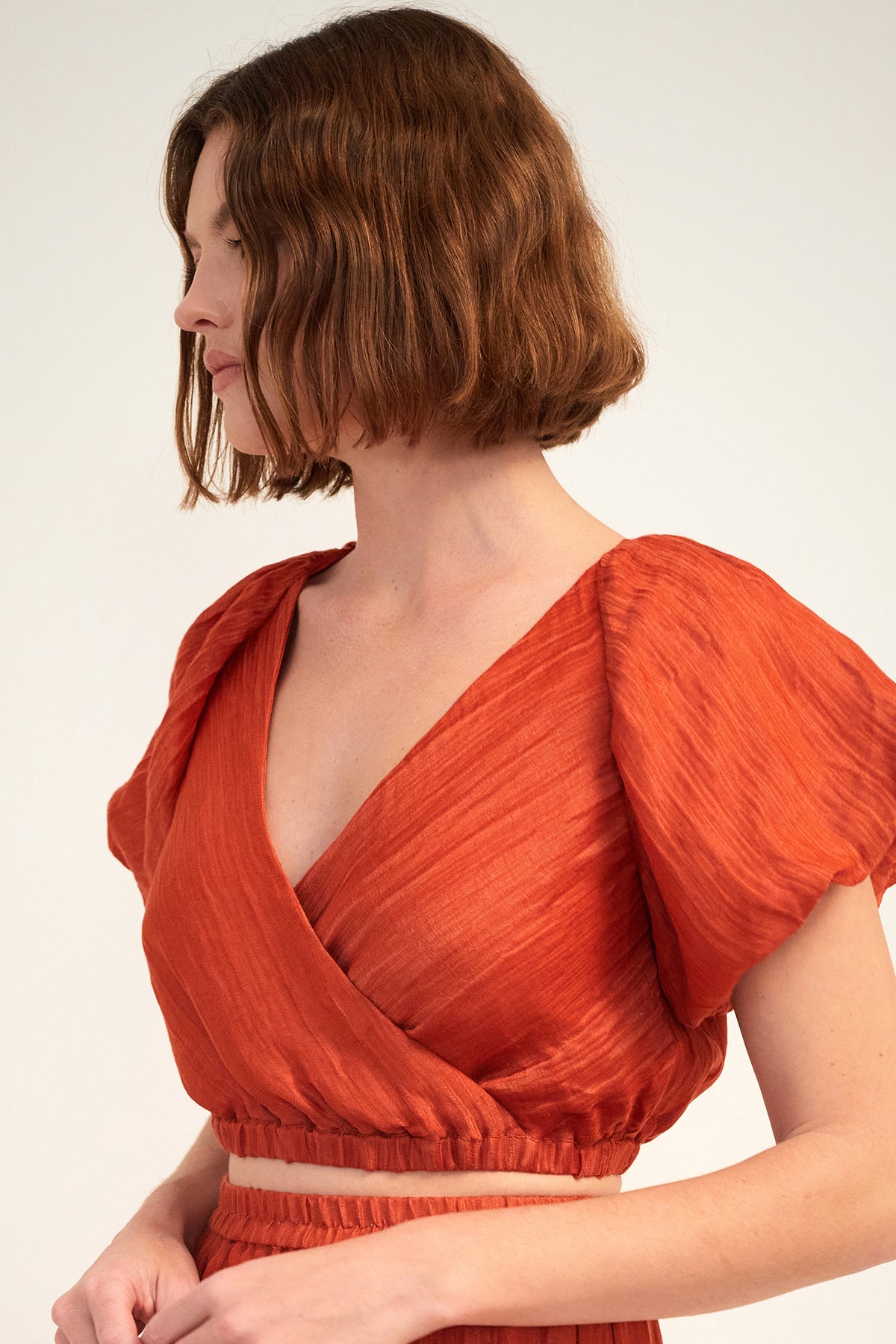 GINIA Silk Carmen Top Picante